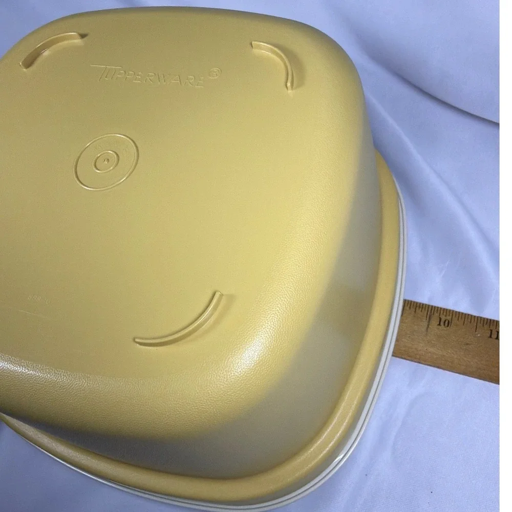 Tupperware Vintage Multi Server Steamer Set Large Yellow Cream Plastic Retro